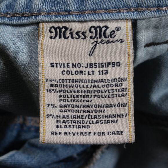 Miss Me Jeans Women's 29x24 Light Wash Boyfriend Capri Distressed - Picture 8 of 8